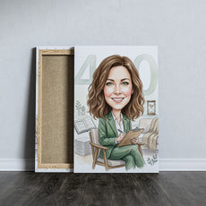 Karykatura personalizowana psycholog na 40 urodziny mockup 5