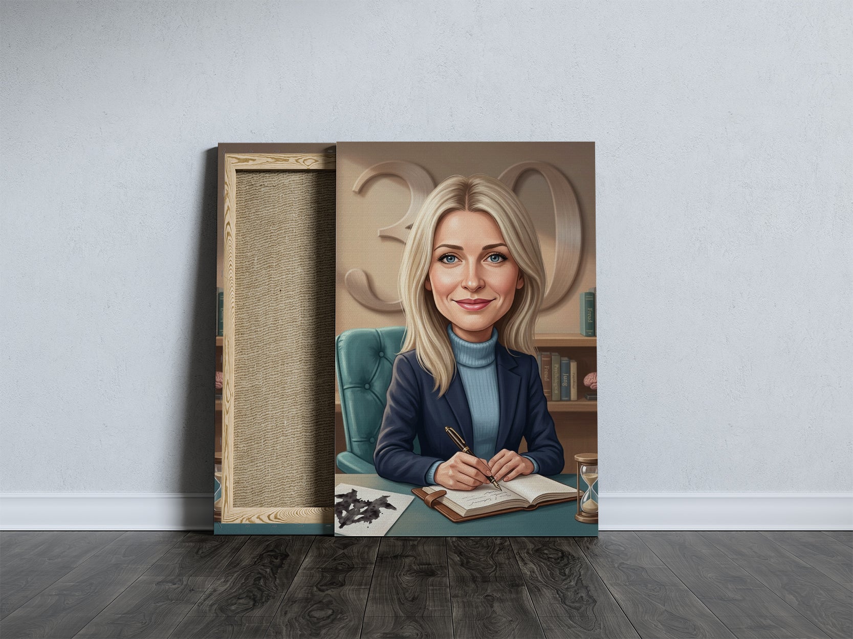 Karykatura psycholożki na 30 Urodziny - Personalizowany Prezent mockup 5