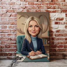 Karykatura psycholożki na 30 Urodziny - Personalizowany Prezent nacegle