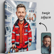 Karykatura ratownik medyczny na 40 Urodziny - Personalizowany Prezent glowne