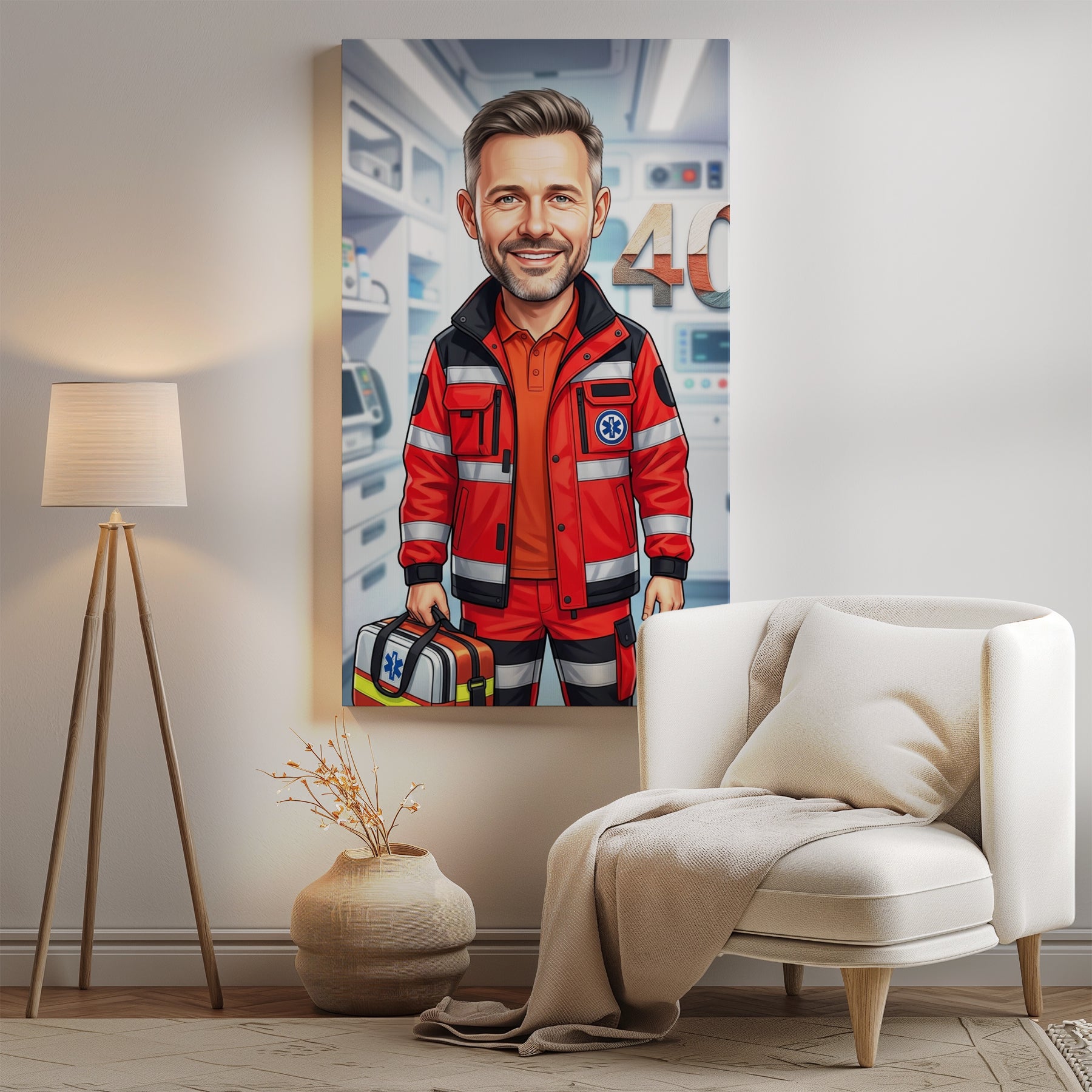 Karykatura ratownik medyczny na 40 Urodziny - Personalizowany Prezent mockup 2