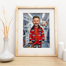 Karykatura ratownik medyczny na 40 Urodziny - Personalizowany Prezent mockup 3