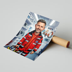 Karykatura ratownik medyczny na 40 Urodziny - Personalizowany Prezent mockup 4