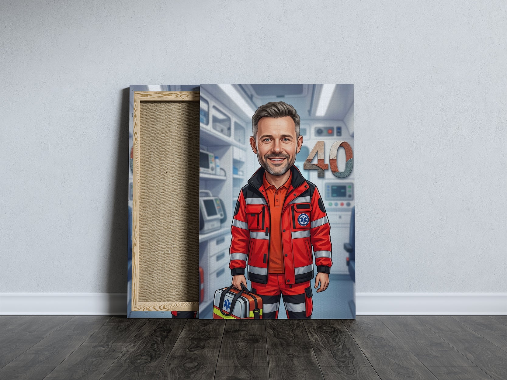 Karykatura ratownik medyczny na 40 Urodziny - Personalizowany Prezent mockup 5