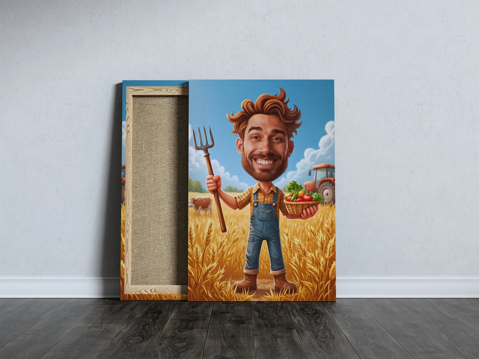 Farmer cartoon canvas print from Karykatura Rolnika - praktyczny prezent
