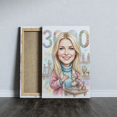 Karykatura rzeźbiarka na 40 urodziny – personalizowany prezent mockup 5