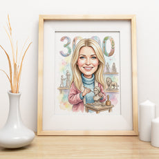 Karykatura rzeźbiarka na 40 urodziny – personalizowany prezent mockup 3