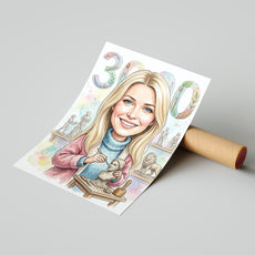 Karykatura rzeźbiarka na 40 urodziny – personalizowany prezent mockup 4