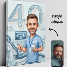 Karykatura stomatolog na 40 Urodziny - Personalizowany Prezent glowne