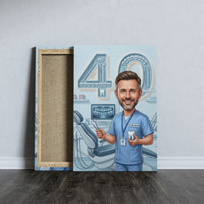 Karykatura stomatolog na 40 Urodziny - Personalizowany Prezent mockup 5
