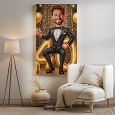 Humorystyczny portret na 40-te urodziny mężczyzny w Karykaturze ze zdjęcia