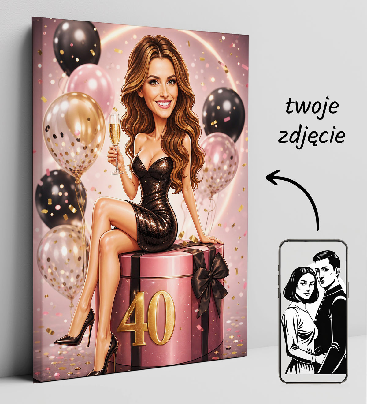 Karykatura ze zdjęcia na 40 urodziny – elegancki prezent glowne