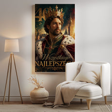 Karykatura ze zdjęcia na 40 urodziny – królewski portret mockup 8