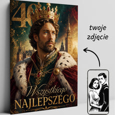 Karykatura ze zdjęcia na 40 urodziny – królewski portret mockup 1