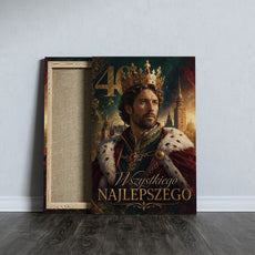 Karykatura ze zdjęcia na 40 urodziny – królewski portret mockup 11