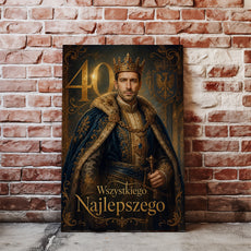 Karykatura ze zdjęcia na 40 urodziny – królewski portret mockup 2