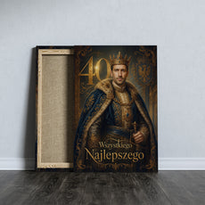 Karykatura ze zdjęcia na 40 urodziny – królewski portret mockup 7