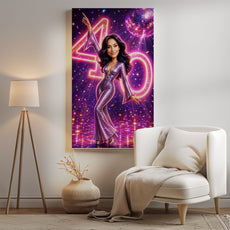 Karykatura ze zdjęcia na 40 urodziny – styl disco mockup 2