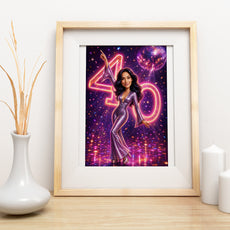 Karykatura ze zdjęcia na 40 urodziny – styl disco mockup 3