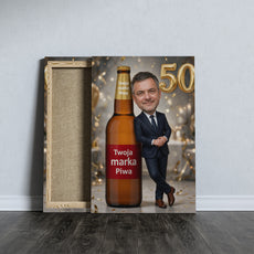 Karykatura ze zdjęcia z piwem – prezent na 50 urodziny mockup 3