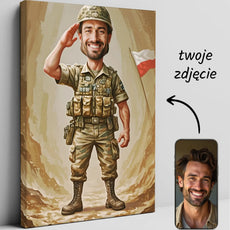 Karykatura Żołnierza na płótnie – unikalna pamiątka artystyczna