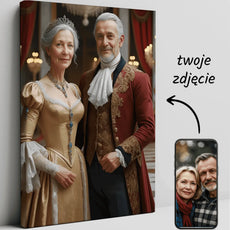 Personalizowany portret królewski na płótnie dla pary ze zdjęcia