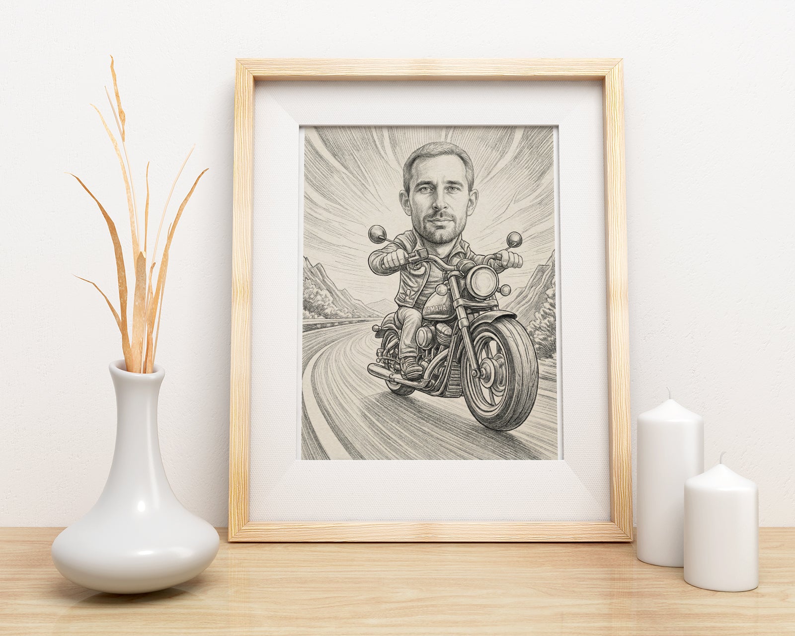Portret rysunkowy - pomysł na prezent dla Fana motorów
