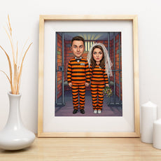 Personalizowana karykatura ślubna z własnym tekstem i grafiką mockup 3