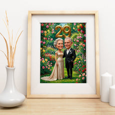 Personalizowana karykatura na rocznicę ślubu dla rodziców mockup 3