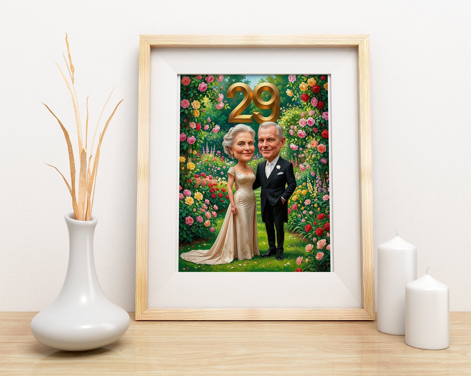 Personalizowana karykatura na rocznicę ślubu dla rodziców mockup 3