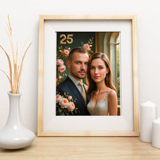Elegancka karykatura ślubna z personalizacją dla Pary Młodej mockup 3