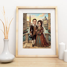 Karykatura ślubna Wenecja personalizowany prezent dla Pary Młodej mockup 3