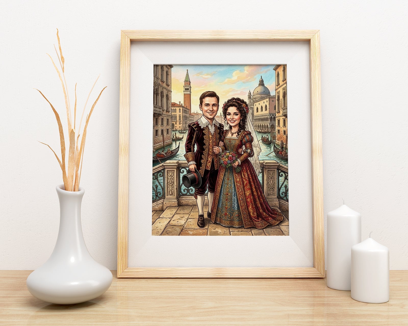 Karykatura ślubna Wenecja personalizowany prezent dla Pary Młodej mockup 3