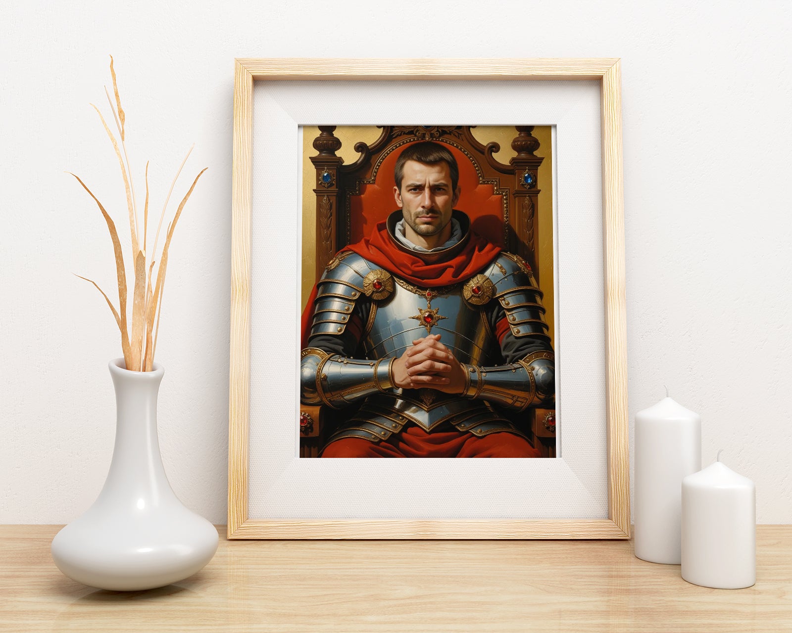 Portret rycerza w zbroi – królewski portret personalizowany