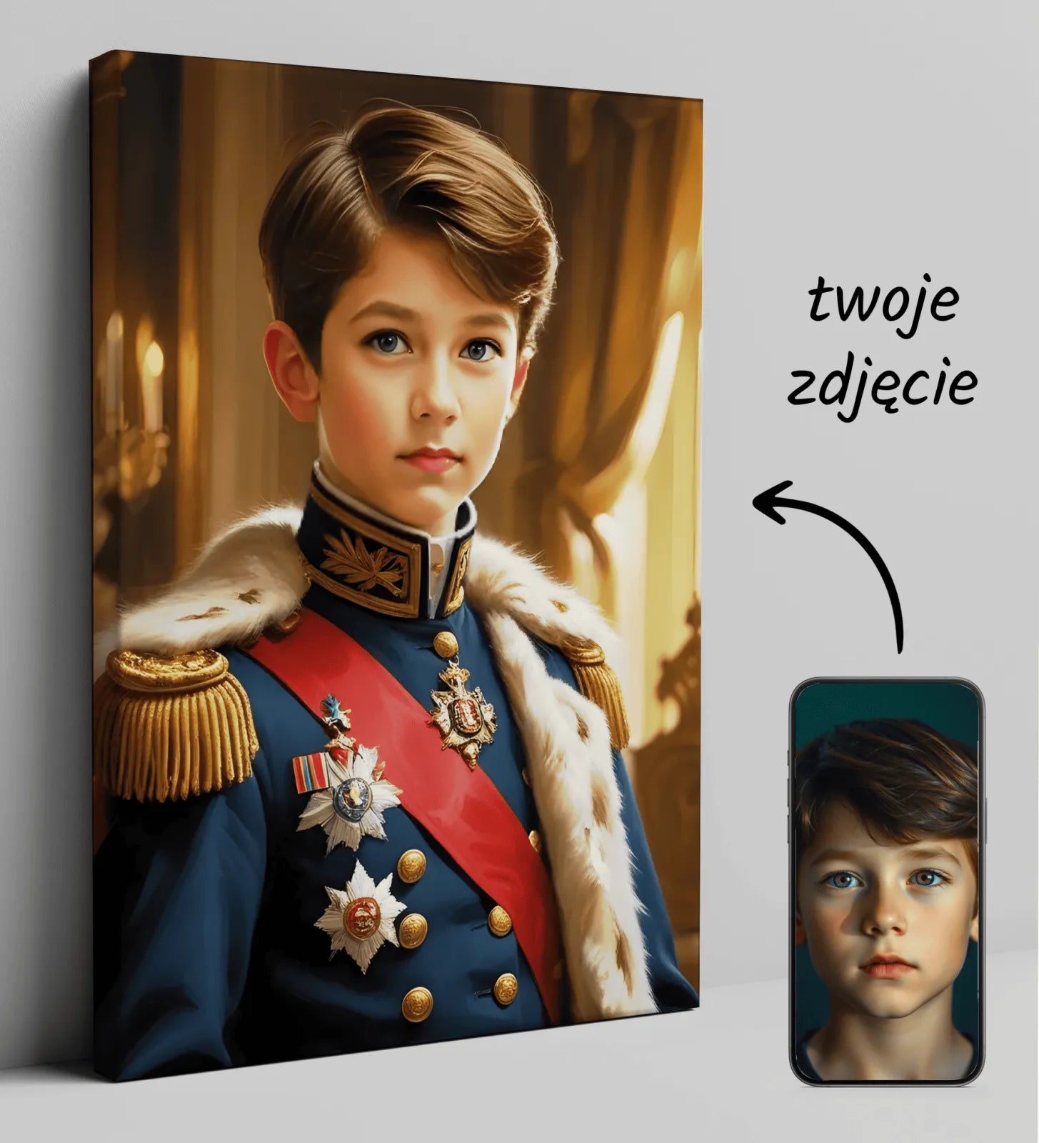Royalny portret na płótnie Młody Generał - portret dziecięcy