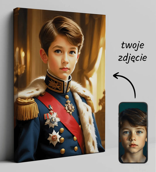 Royalny portret na płótnie Młody Generał - portret dziecięcy