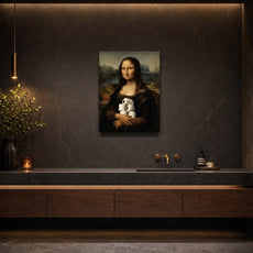 Mona Lisa z papierem toaletowym – śmieszny obraz do łazienki mockup 3