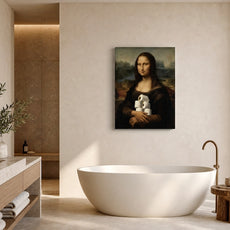 Mona Lisa z papierem toaletowym – śmieszny obraz do łazienki mockup 2