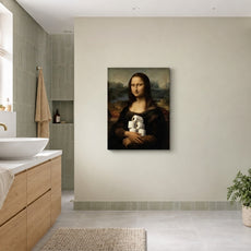Mona Lisa z papierem toaletowym – śmieszny obraz do łazienki mockup 4