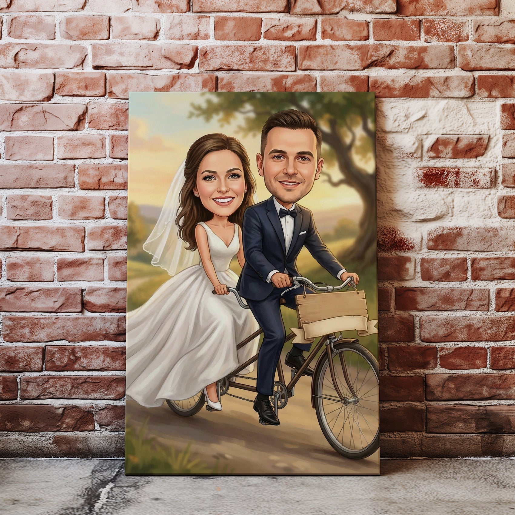 Personalizowana Karykatura Ślubna z Dowolnym Tekstem i Zmianą Wyglądu glowne