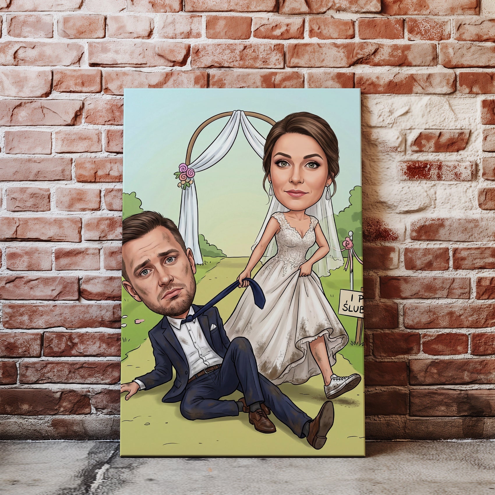 Personalizowana karykatura ślubna na prezent dla Pary Młodej glowne