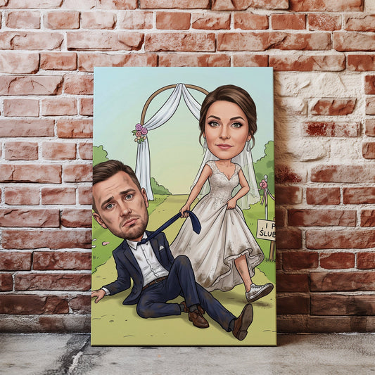 Personalizowana karykatura ślubna na prezent dla Pary Młodej glowne