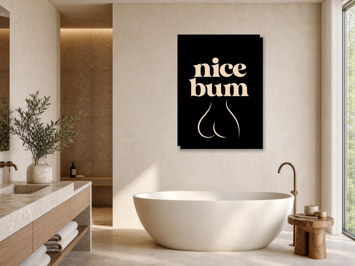 Nice Bum – śmieszny plakat do łazienki mockup 1