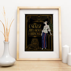 Obraz do łazienki Art Deco – Usiądź i oddychaj mockup 4