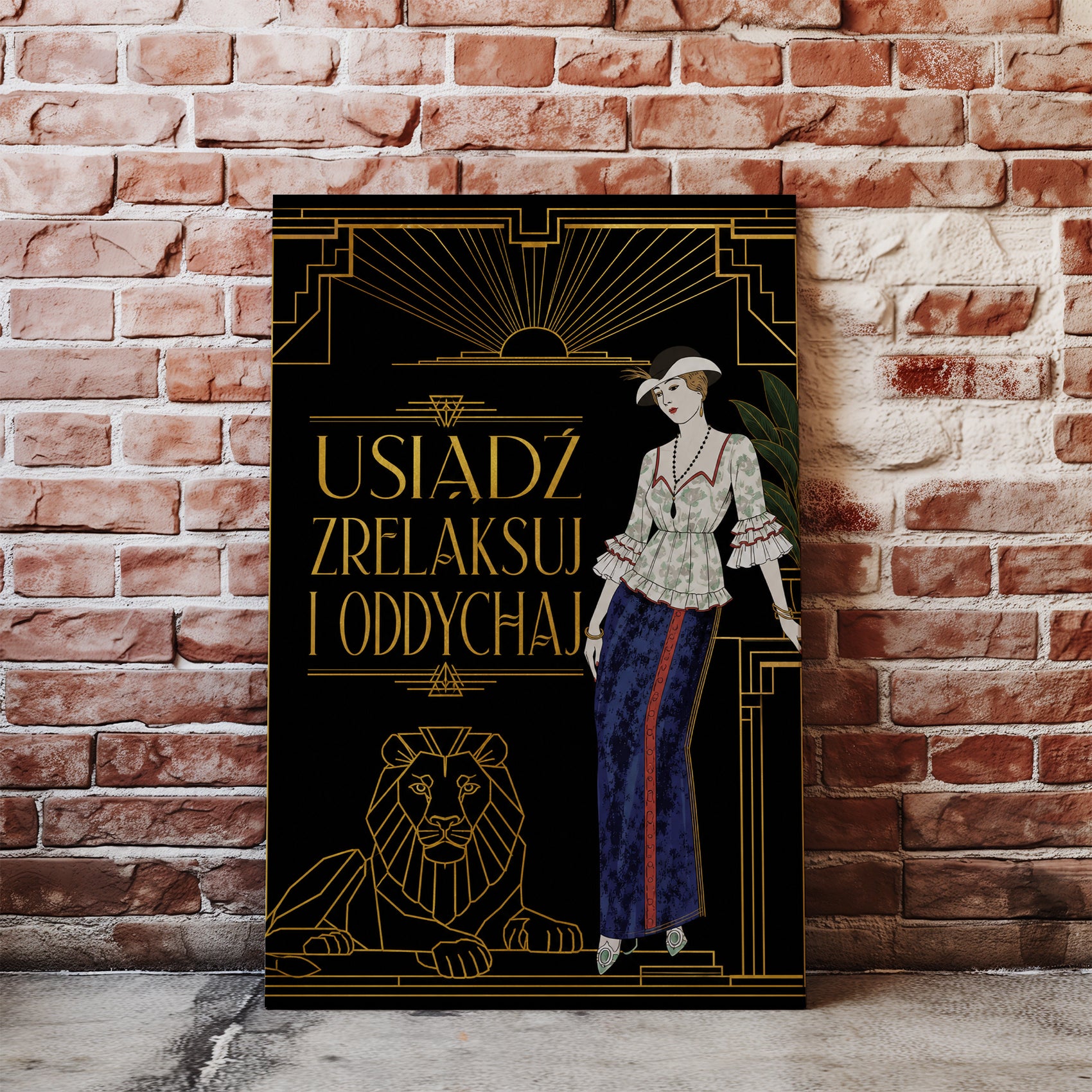 Obraz do łazienki Art Deco – Usiądź i oddychaj glowne