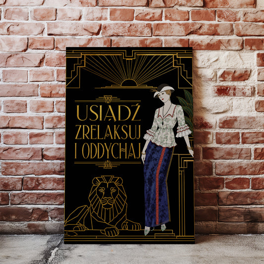 Obraz do łazienki Art Deco – Usiądź i oddychaj glowne