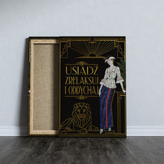 Obraz do łazienki Art Deco – Usiądź i oddychaj mockup 6
