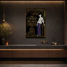 Obraz do łazienki Art Deco – Usiądź i oddychaj mockup 2