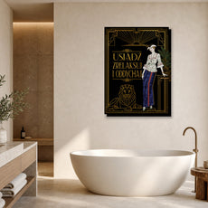 Obraz do łazienki Art Deco – Usiądź i oddychaj mockup 1
