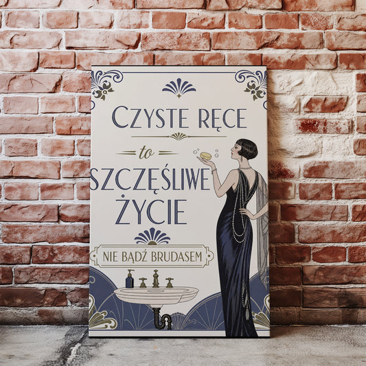 Obraz do łazienki Czyste ręce to szczęśliwe życie glowne
